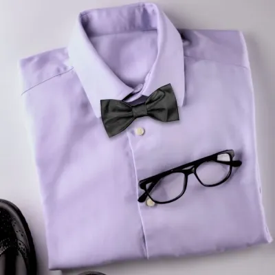 Elegantní černý motýlek + bílý kapesník do saka | KNITVA