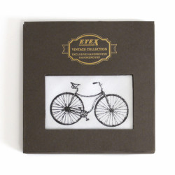 Luxusní pánské látkové kapesníky VINTAGE ruční tisk - bicykl