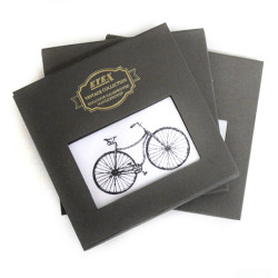 Luxusní pánské látkové kapesníky VINTAGE ruční tisk - bicykl