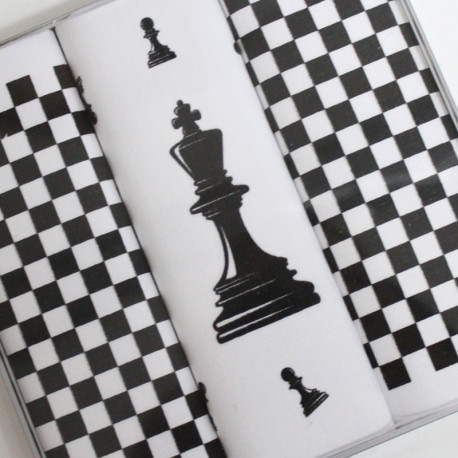 Pánské kapesníky se šachy - sada 3 kusů