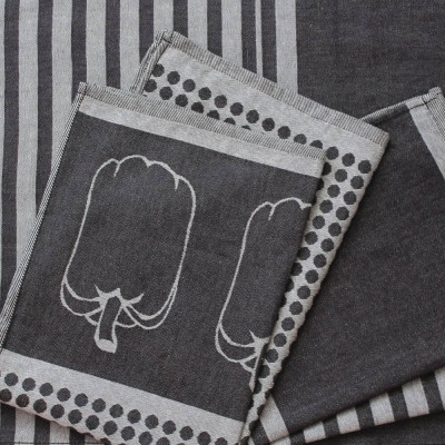 Luxusní utěrky z egyptské bavlny černé - 3 kusy