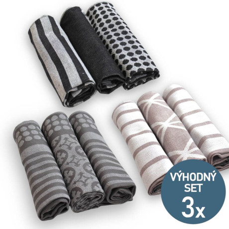 Výhodná sada luxusních utěrek - tmavé - 9 ks | Mojeponozky.cz