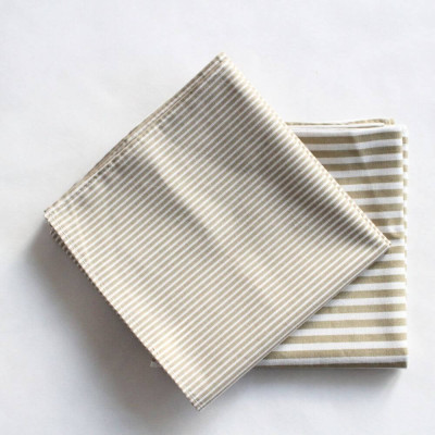 Bavlněné šátky s pruhy - béžová - 2 kusy | KNITVA