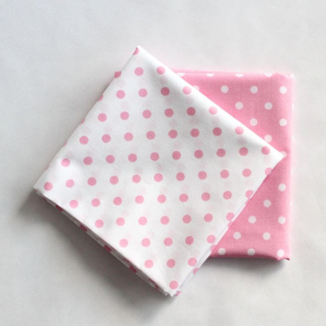 Bavlněné šátky s puntíky - růžová - 2 kusy | KNITVA