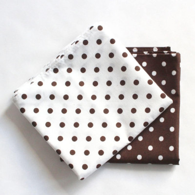 Bavlněné šátky s puntíky - hnědá - 2 kusy | KNITVA