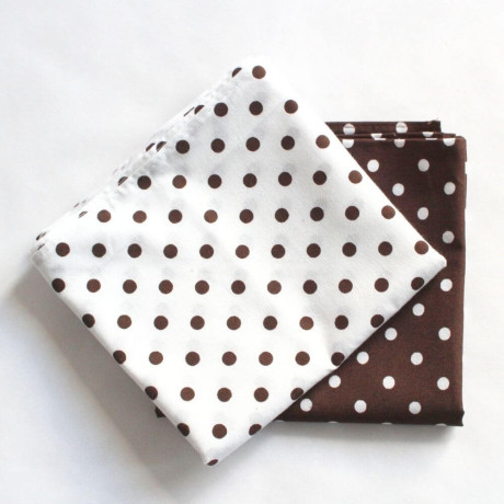 Bavlněné šátky s puntíky - hnědá - 2 kusy | KNITVA