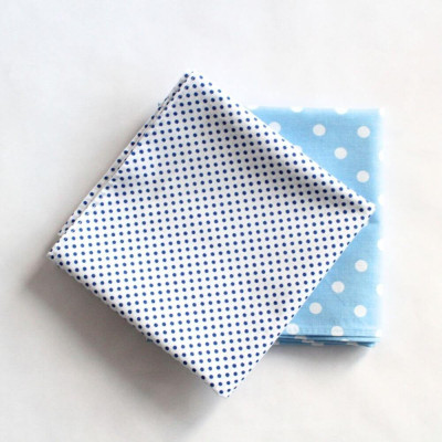 Bavlněné šátky s puntíky - světle modrá - 2 kusy | KNITVA