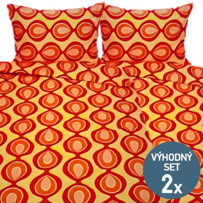 Prodloužené povlečení na 2 postele - bavlna, nežehlivá úprava| KNITVA