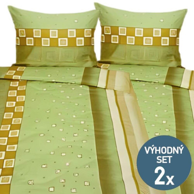 Prodloužené povlečení na dvě postele bavlněný satén bez žehlení | KNITVA