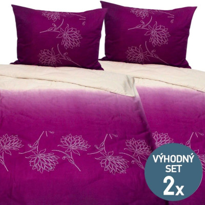 Povlečení na dvě postele 140x220 bavlněný satén bez žehlení | KNITVA