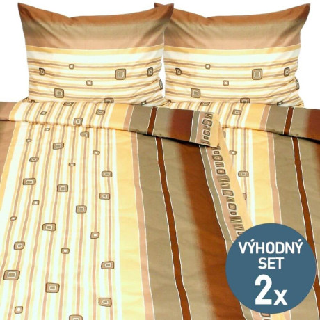 Prodloužené povlečení na dvě postele bez žehlení bavlna satén | KNITVA