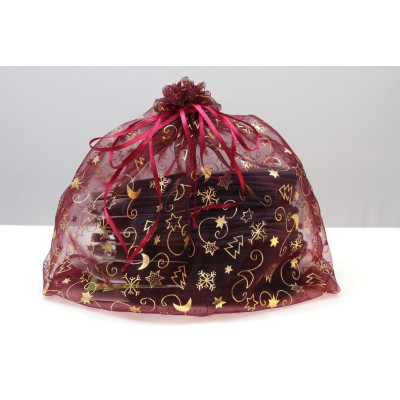 Vánoční dárková taštička z organzy