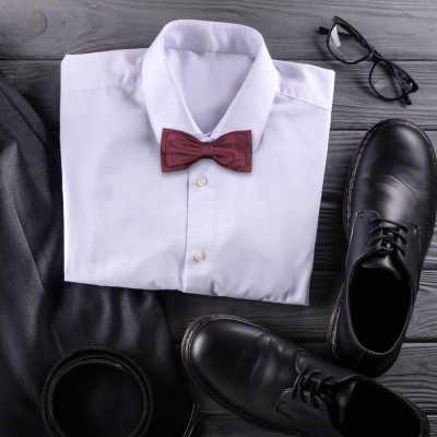 Dvojitý pánský motýlek vínový – česká kvalita | KNITVA