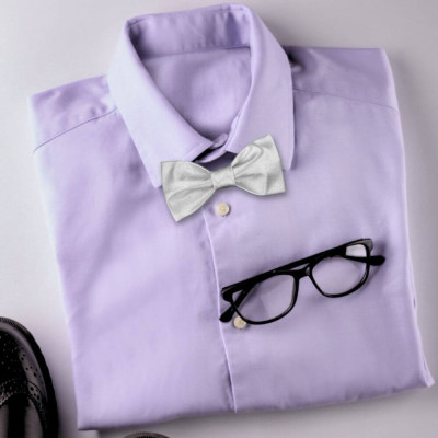 Klasický motýlek stříbrný – česká kvalita na svatbu i ples | KNITVA