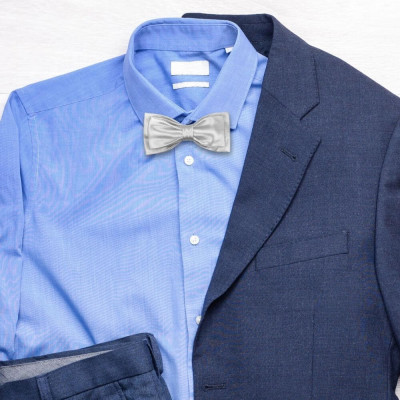 Dvojitý pánský motýlek stříbrný – česká kvalita | KNITVA