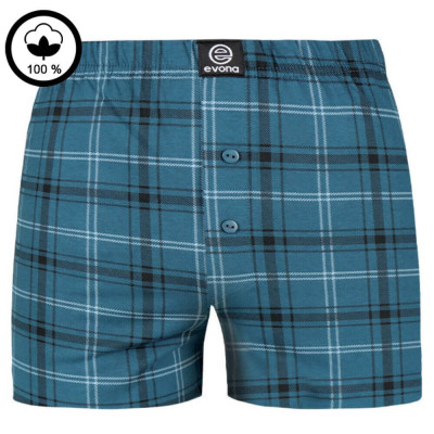 Bavlněné trenky MICHAL – modré káro – česká kvalita | Mojeponozky.cz