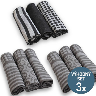 Výhodná sada luxusních utěrek - tmavé - 9 ks | Mojeponozky.cz