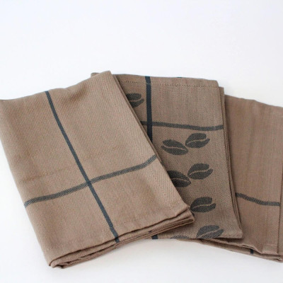 Luxusní bavlněné utěrky se vzorem kávy - 3 kusy | Mojeponozky.cz