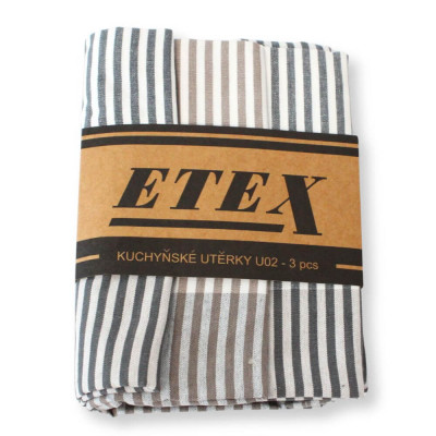 Luxusní proužkované utěrky ze 100% bavlny - 3 kusy | Mojeponozky.cz