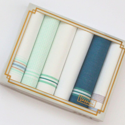 Dámské bavlněné kapesníky v pastelových barvách - modré | KNITVA