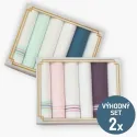 Dámské bavlněná kapesníky v pastelových barvách - 2 dárkové sety | KNITVA