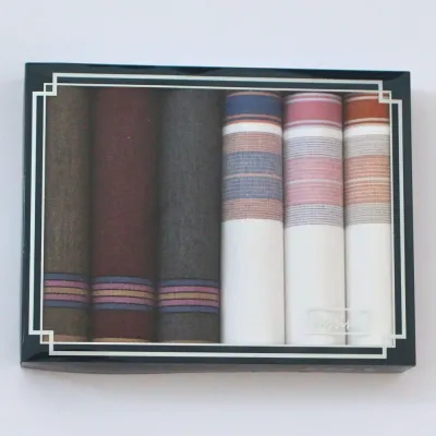 Pánské bavlněné kapesníky VASSINI 4 - sada 6 ks v krabičce | KNITVA