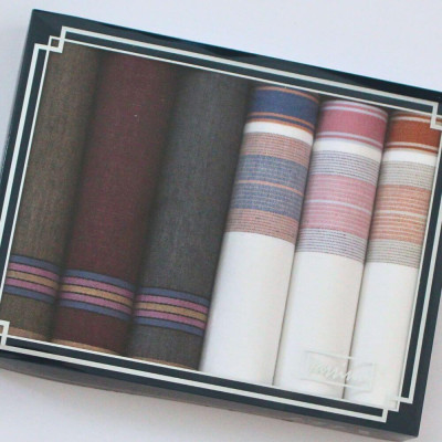 Pánské bavlněné kapesníky VASSINI 4 - sada 6 ks v krabičce | KNITVA