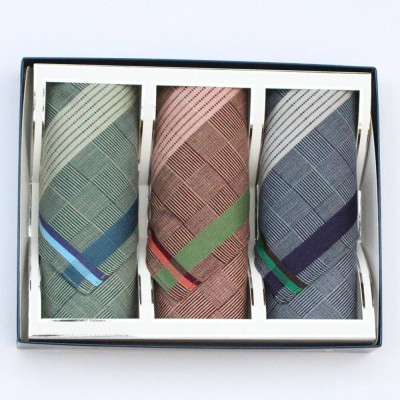 Tmavé látkové kapesníky pro muže - dárkové balení 3 kusů | KNITVA