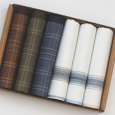 Pánské látkové kapesníky ve výhodné sadě 6 kusů - M4 | KNITVA