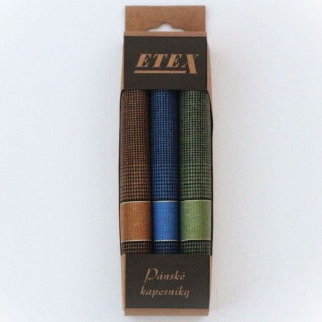 Pánské látkové kapesníky M3 - klasika v sadě tří kusů | KNITVA