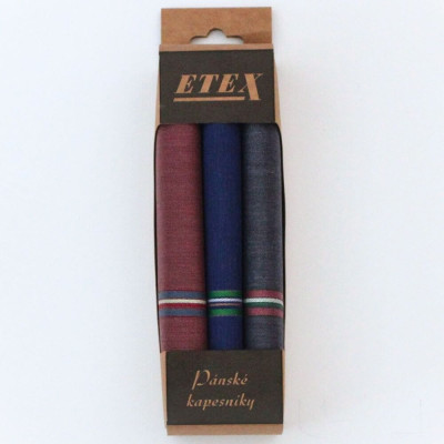 Pánské látkové kapesníky M6 - sada 3 kusů | KNITVA