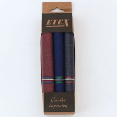 Pánské kapesníky ve výhodném setu 2 balení - celkem 6 kusů | KNITVA