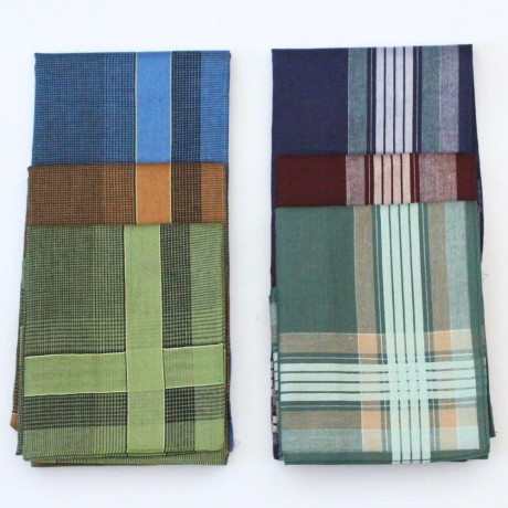 Tmavé pánské kapesníky z česané bavlny - 6 kusů | KNITVA