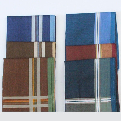 Tmavé pánské kapesníky z česané bavlny - 6 kusů | KNITVA