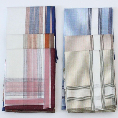 Sada 6 kusů světlých pánských kapesníků z česané bavlny | KNITVA