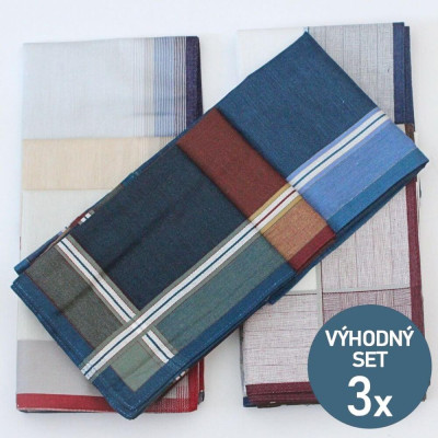 Pánské kapesníky z česané bavlny - velká sada 18 ks! | KNITVA