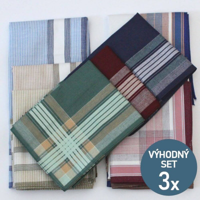 Pánské kapesníky z česané bavlny - velká sada 18 ks! | KNITVA