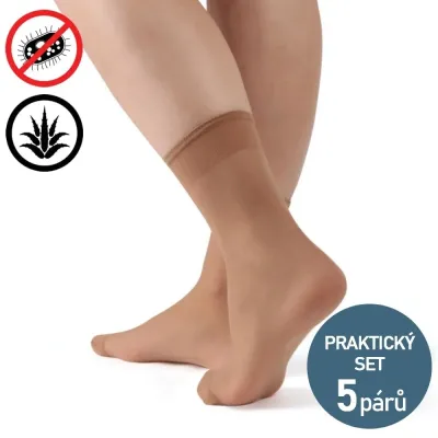 Dámské antibakteriální silonové ponožky - 5 párů | Mojeponozky.cz