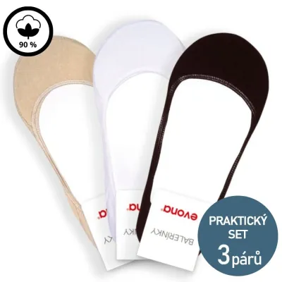 Neviditelné ponožky do balerín - 3 páry |  | Mojeponozky.cz