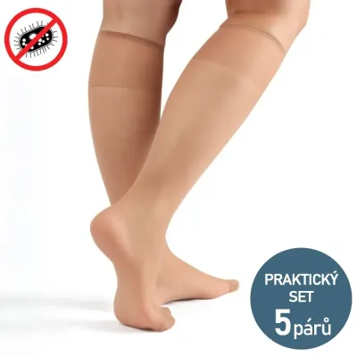 Silonové podkolenky NAPRIMA 5 párů - zdravotní lem | Mojeponozky.cz