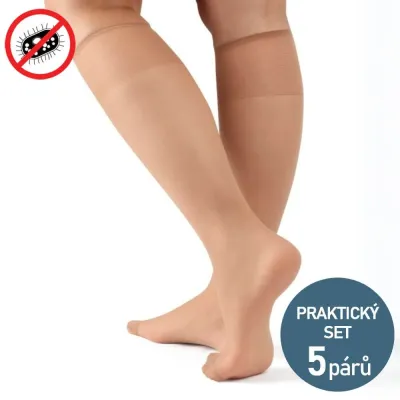 Silonové podkolenky NAPRIMA 5 párů - zdravotní lem | Mojeponozky.cz