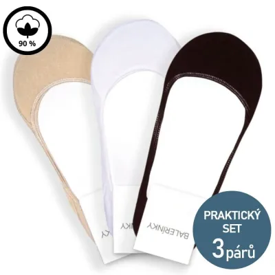 Neviditelné ponožky do balerín - 3 páry |  | Mojeponozky.cz