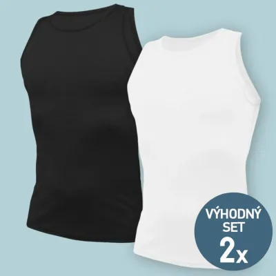 Pánské nátělníky ve výhodné sadě - bílý + černý | Mojeponožky.cz