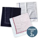 Výhodná sada 3 ks bavlněných šátků 70 x 70 cm - květy | KNITVA