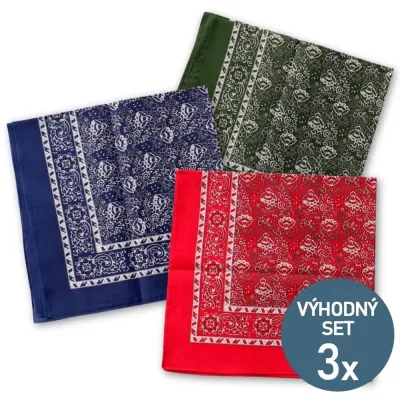 Bavlněné šátky 70 x 70 cm ve výhodné sadě 3 ks - kašmír | KNITVA
