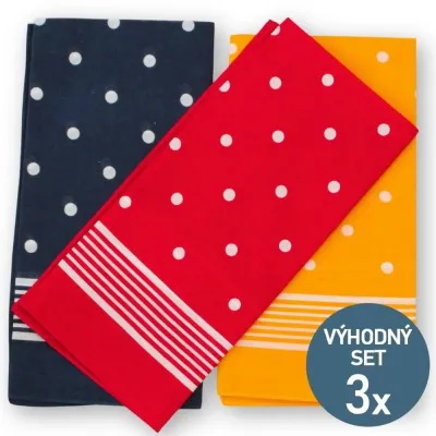 Výhodný set 3 ks dětských šátků 55 x 55 cm - puntíky | Mojeponozky.cz
