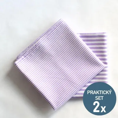 Bavlněné šátky s pruhy - fialová - 2 kusy | KNITVA