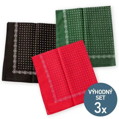 Bavlněné šátky ve výhodné sadě 3 kusů - 70 x 70 cm | KNITVA