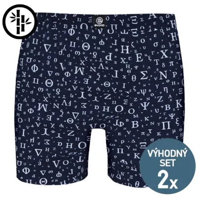 Pánské bambusové boxerky - řecká abc – 2 kusy | Mojeponozky.cz