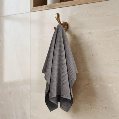 KNITVA Froté ručník Vlnky 30 x 50 cm - tmavě šedý